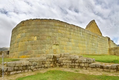 Time lapse of Ingapirca Inca ruins in Cañar, Ecuador photo