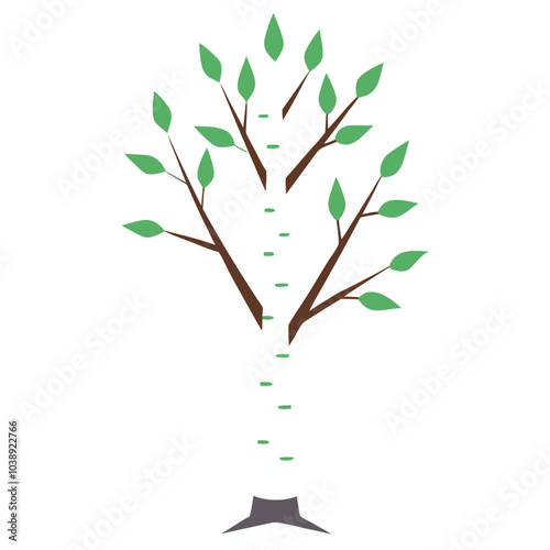 Elegant natural birch tree silhouette vector art for nature-themed designs, eco-friendly projects, and environmental branding. Perfect for digital or printable decor. photo