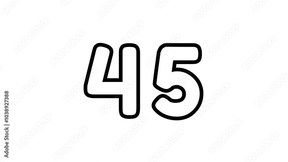 Countdown number 50 to 0 Animation, timer icon, counts the number, count digit, Modern countdown time. White Background. Countdown number 50 to 0 Animation, timer icon, counts the number, count digit, Modern countdown time. White Background.