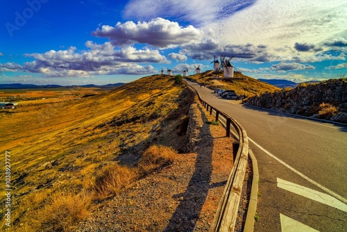 Windmills of the Spanish municipality of Consuegra, in the province of Toledo.