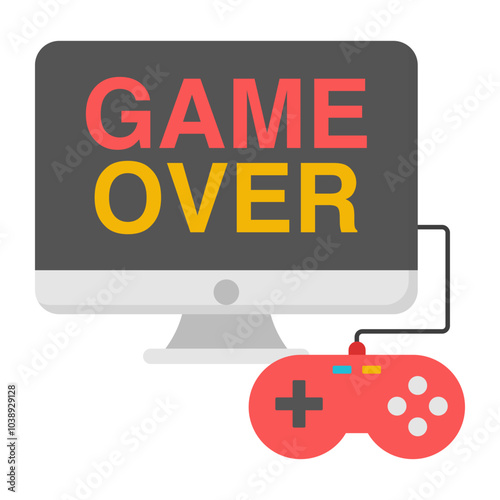 A flat design, icon of game over

