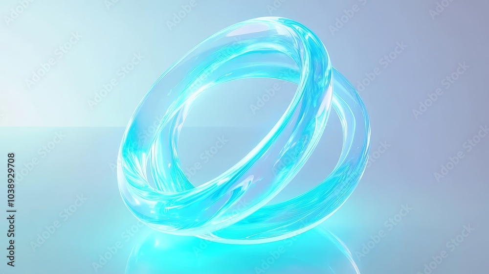A captivating image of translucent rings illuminated with a soft blue light, creating an ethereal and modern aesthetic. A captivating image of translucent rings illuminated with a soft blue light, creating an ethereal and modern aesthetic.