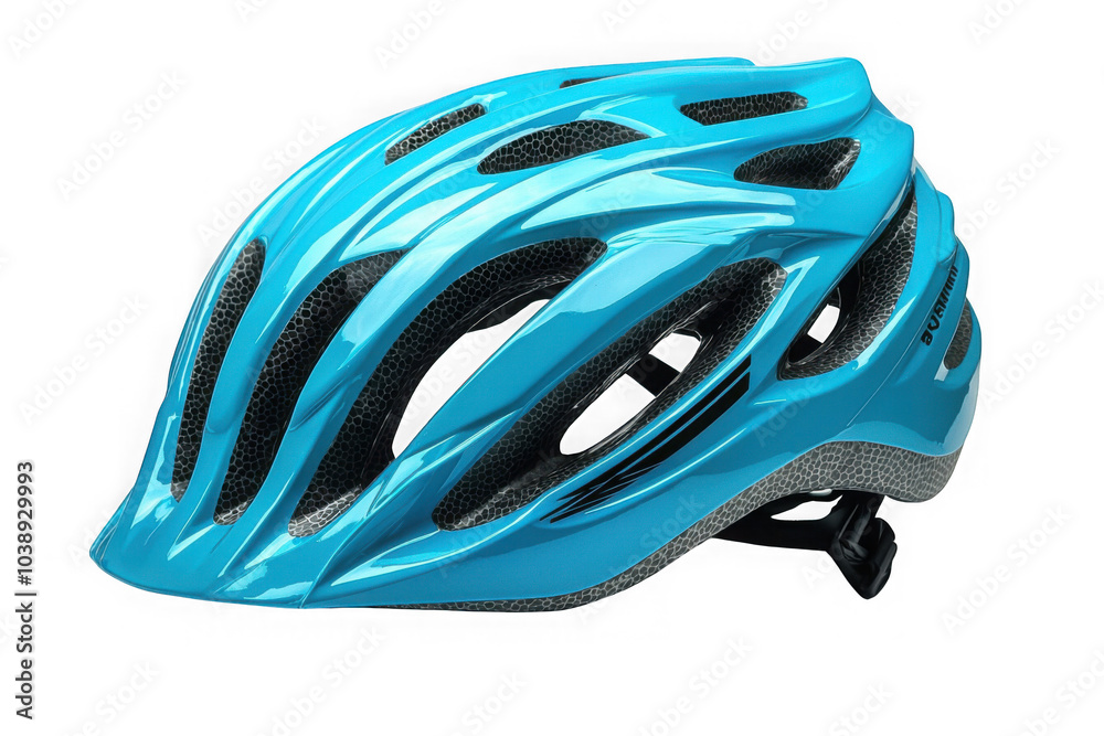 Blue Mountain Bike Helmet isolated on transparent background, png file, no background png file