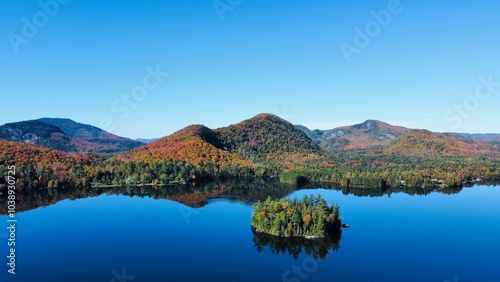 Autumn landscape with lake - Mount Tremblant National Park