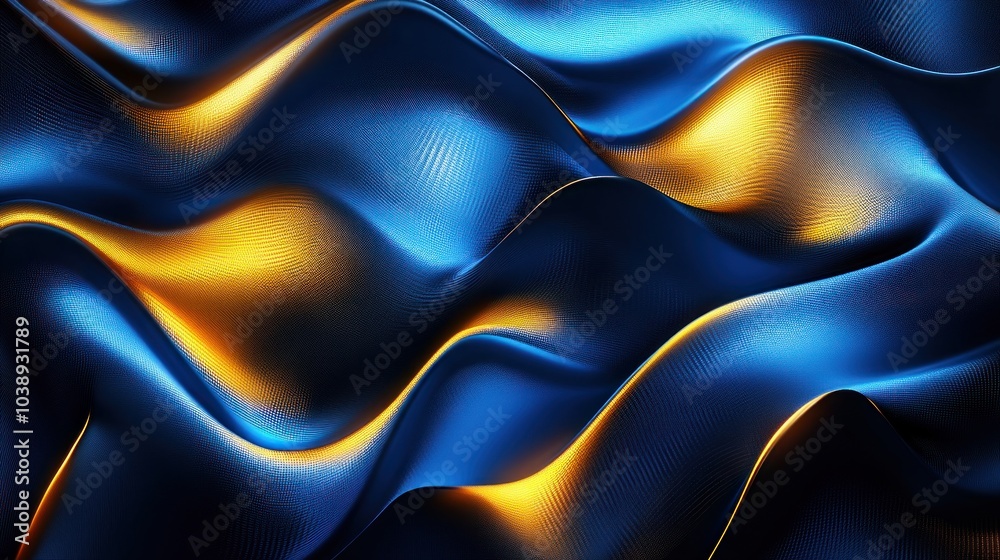 Abstract Blue and Gold Waves Abstract Blue and Gold Waves