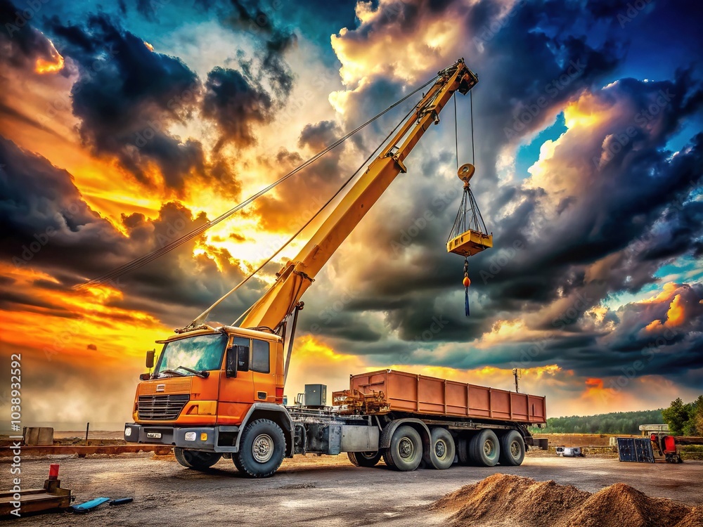 Towering sentinel, the crane stands tall, a symphony of power and precision.