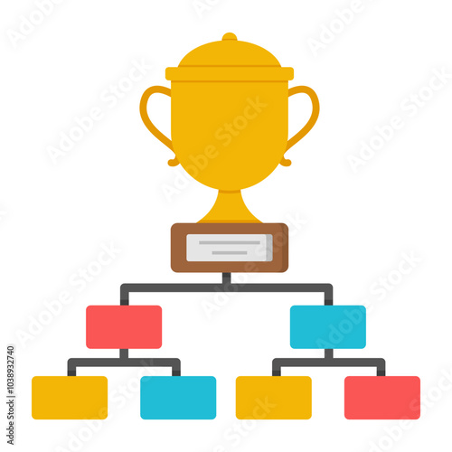 Flat design icon of trophy cup

