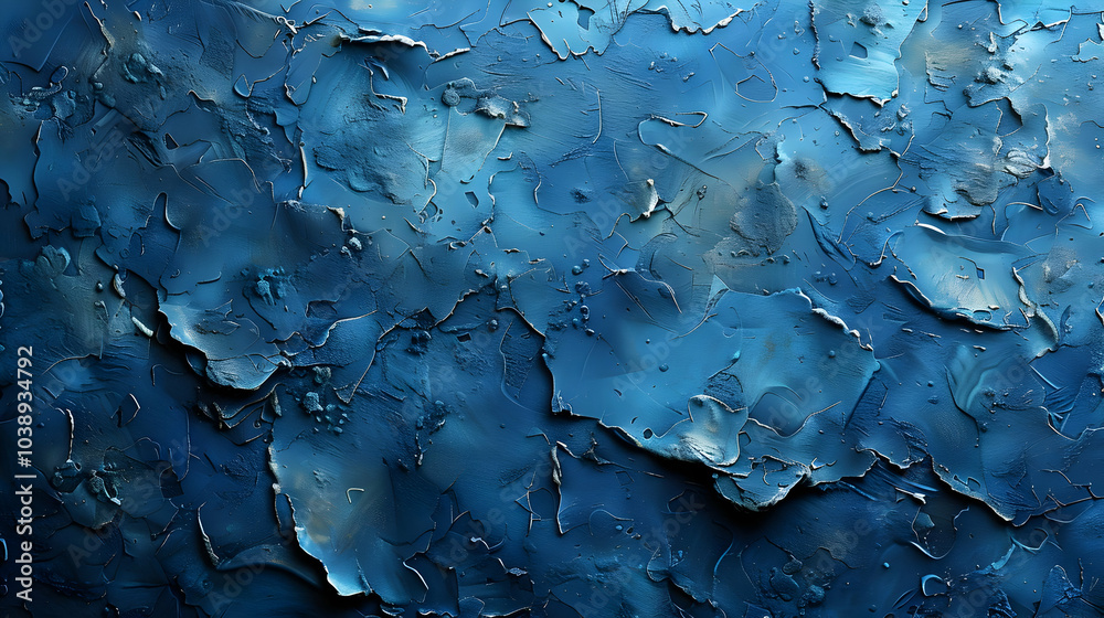 Abstract Blue Cracked Paint Texture Background Illustration Abstract Blue Cracked Paint Texture Background Illustration
