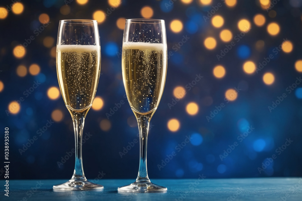 Two glasses with champagne with fancy background Two glasses with champagne with fancy background