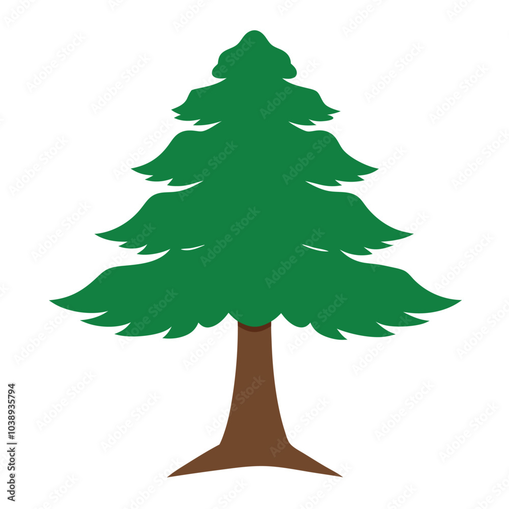 Fototapeta premium Elegant cedar tree silhouette vector art perfect for nature-themed designs, landscapes, and eco-friendly branding. Versatile for decor, posters, and digital projects.