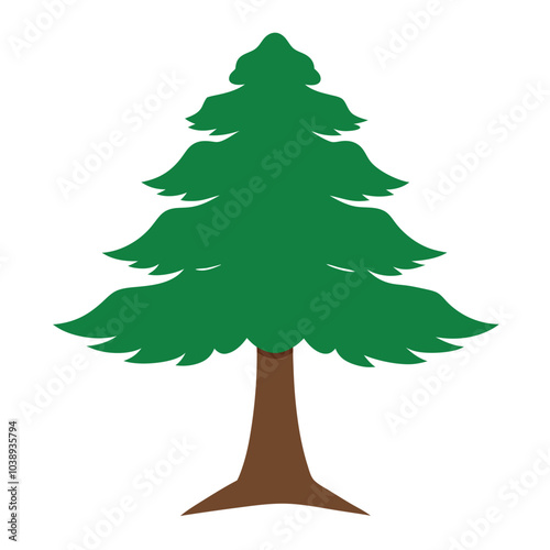 Elegant cedar tree silhouette vector art perfect for nature-themed designs, landscapes, and eco-friendly branding. Versatile for decor, posters, and digital projects.