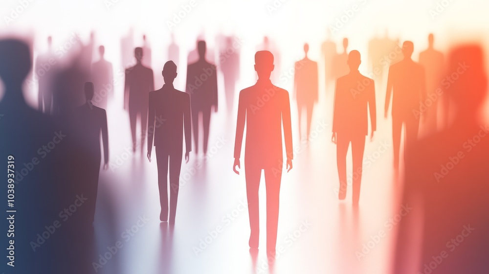 A silhouette of business people walking in a blurred background, symbolizing teamwork and collaboration in a corporate environment. A silhouette of business people walking in a blurred background, symbolizing teamwork and collaboration in a corporate environment.