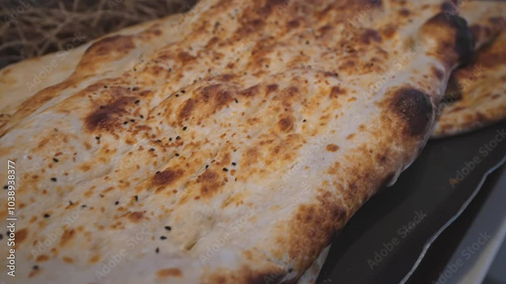 Freshly baked lavash at a grocery store. Freshly baked lavash at a grocery store.