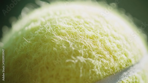 A tennis ball's fuzzy surface, outdoor setting with bright daylight, Vibrant style photo