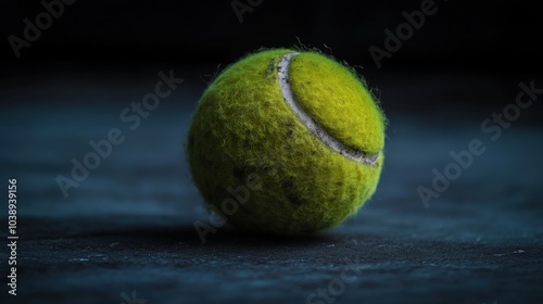 A tennis ball's fuzzy surface, outdoor setting with bright daylight, Vibrant style