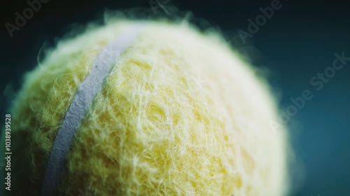 A tennis ball's fuzzy surface, outdoor setting with bright daylight, Vibrant style