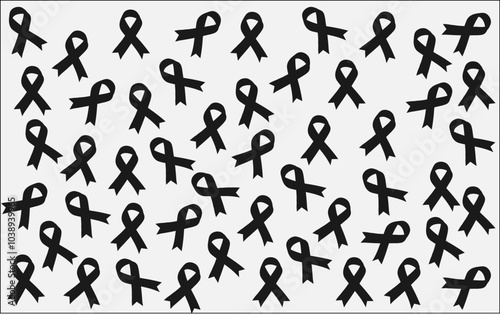 Red AIDS awareness ribbon. Logo illustration in modern style for December awareness campaigns. World AIDS Orphans Day. Long World AIDS Day Banner. World AIDS Day, symbol print concept.