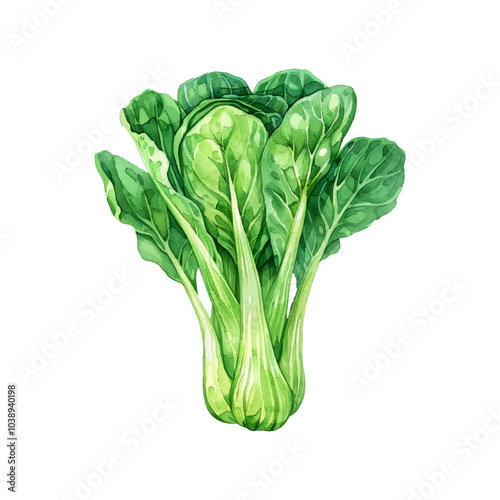 bok choy vector illustration in watercolor style