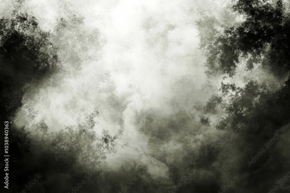 A misty, ethereal forest scene with dark trees surrounding a bright, hazy center. The image evokes a sense of mystery and wonder. A misty, ethereal forest scene with dark trees surrounding a bright, hazy center. The image evokes a sense of mystery and wonder.