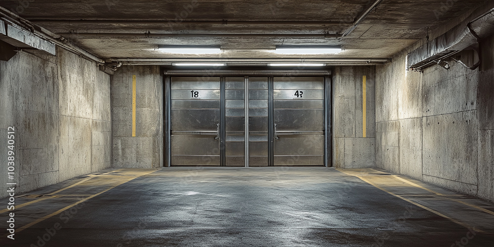 The interior of a nuclear fallout shelter with a concrete, industrial feel. The image depicts a secure, bunker-like space, highlighting preparedness and emergency situations The interior of a nuclear fallout shelter with a concrete, industrial feel. The image depicts a secure, bunker-like space, highlighting preparedness and emergency situations