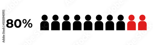 80% infographic people percent for business 