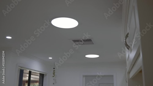 Modern circular led lights in the ceiling
