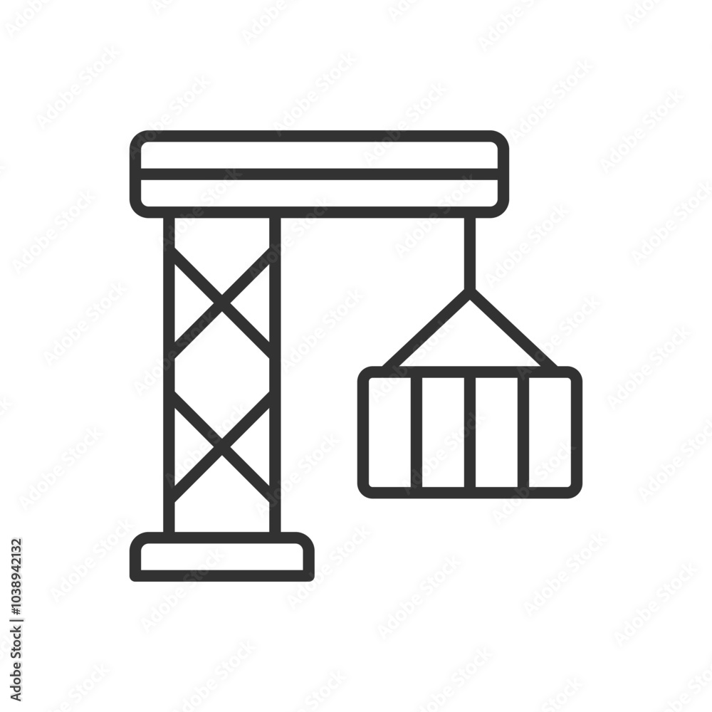 Fototapeta premium Container Crane Icon Sign Symbol