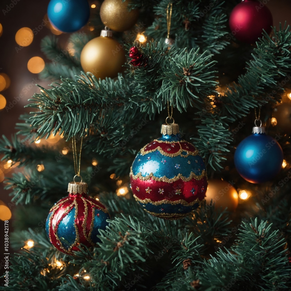 Fototapeta premium Joyful ornaments create a festive ambiance
