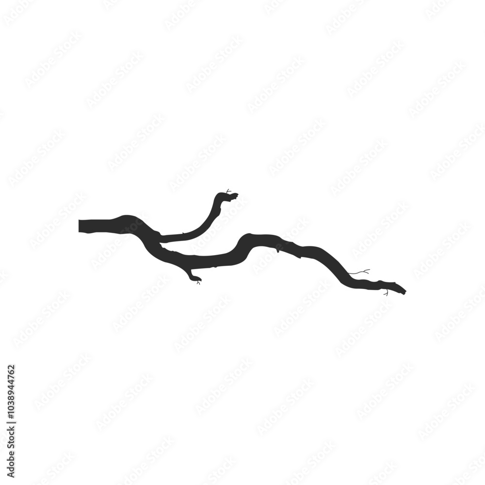 Silhouette of a twisted tree branch Silhouette of a twisted tree branch