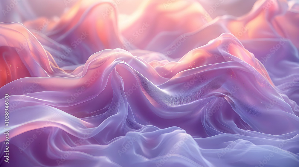 Abstract 3D Render of Purple and Pink Wavy Fabric Abstract 3D Render of Purple and Pink Wavy Fabric