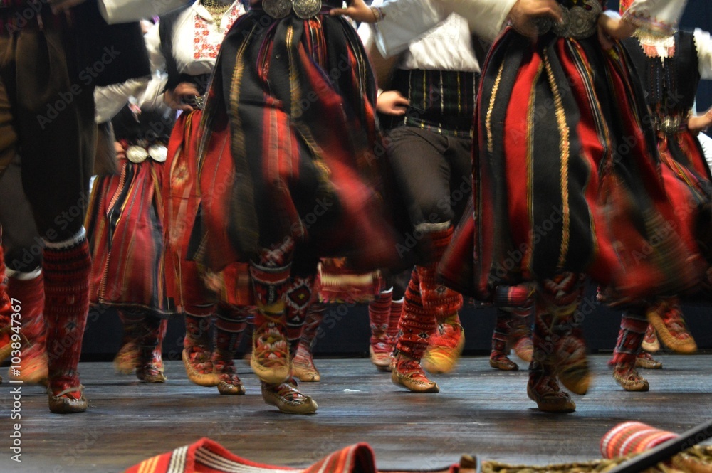 Naklejka premium colorful folk costume and dance