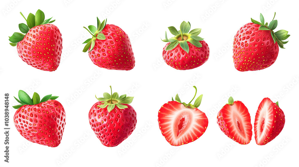 Fresh Red Strawberries Isolated on Background. Fresh Red Strawberries Isolated on Background.