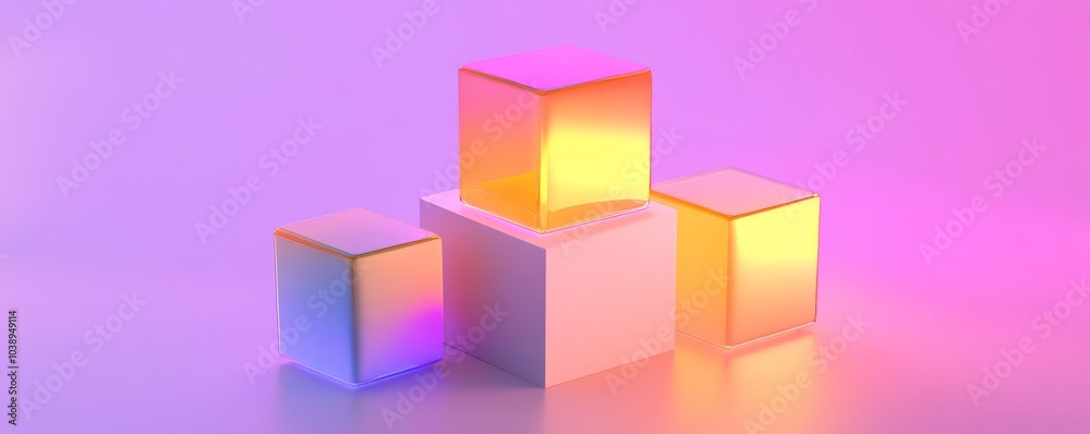 Vibrant illuminated cubes arranged in a modern aesthetic, featuring soft pastel colors and a serene atmosphere. Vibrant illuminated cubes arranged in a modern aesthetic, featuring soft pastel colors and a serene atmosphere.