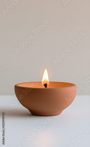 Small Traditional Clay Lamp (Diya): A Symbol of Light and Celebration in Indian Festivals