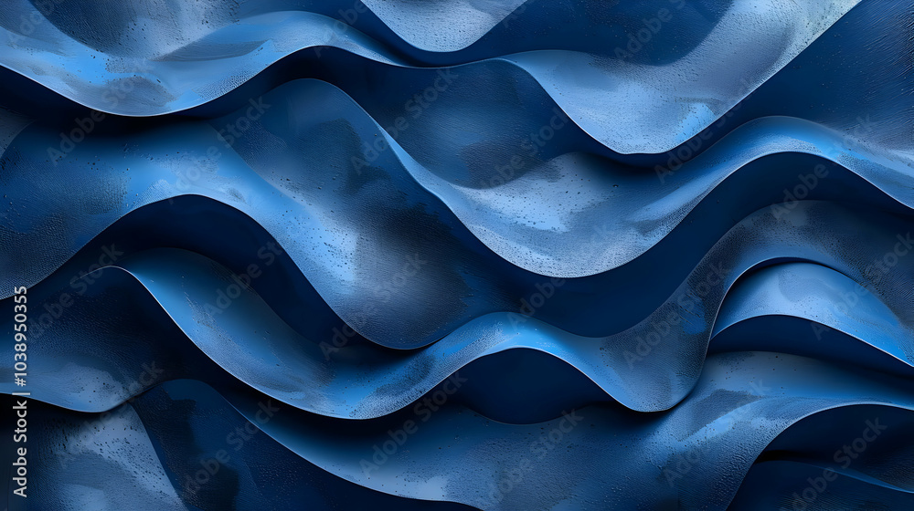 Blue Abstract 3D Wavy Background Blue Abstract 3D Wavy Background