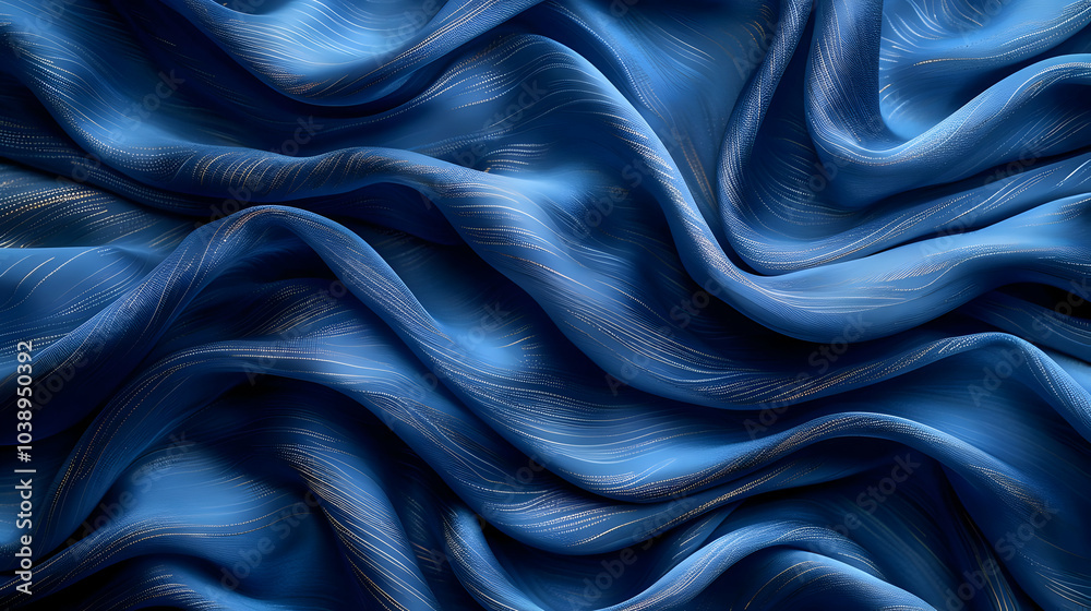 Obraz premium Abstract Blue and Gold Wave Background