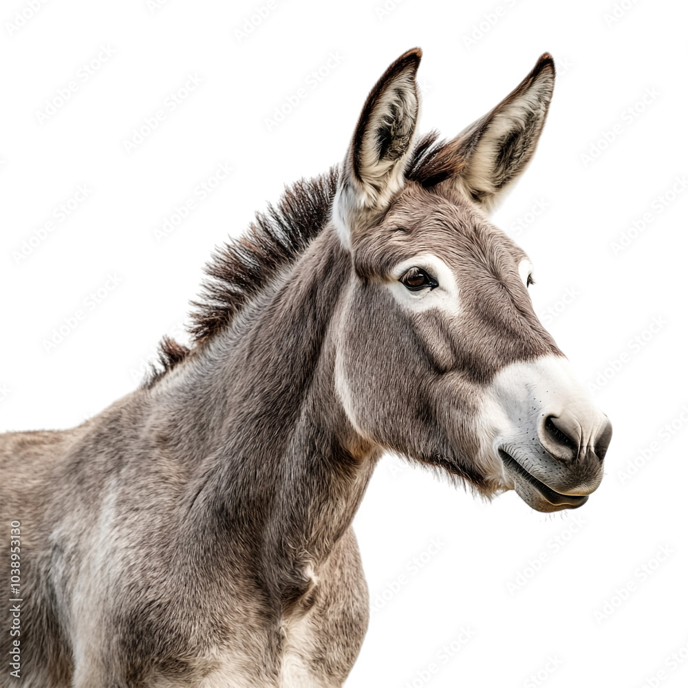 Donkey Portrait on transparent background Donkey Portrait on transparent background