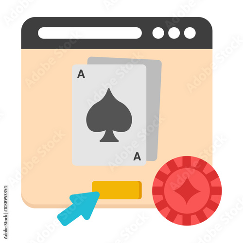 A flat design of poker cards icon

 photo