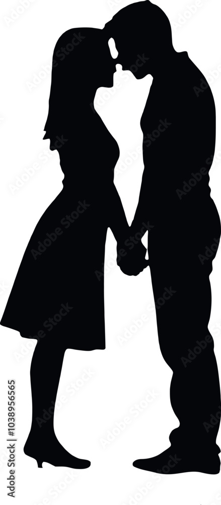 A silhouette of a couple embracing each other vector silhouette A silhouette of a couple embracing each other vector silhouette