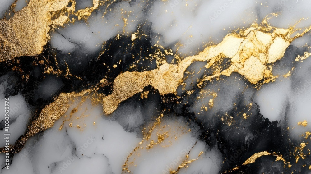 Abstract Marble Texture with Swirling Golden Veins - A Luxurious and Elegant Background. Abstract Marble Texture with Swirling Golden Veins - A Luxurious and Elegant Background.