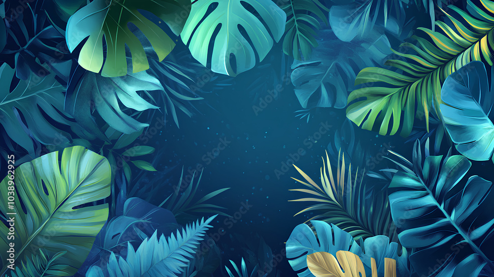Fototapeta premium background with tropical leaves