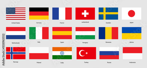 Wallpaper Mural Flags of the world. Collection of flags. World flags. Vector icons Torontodigital.ca