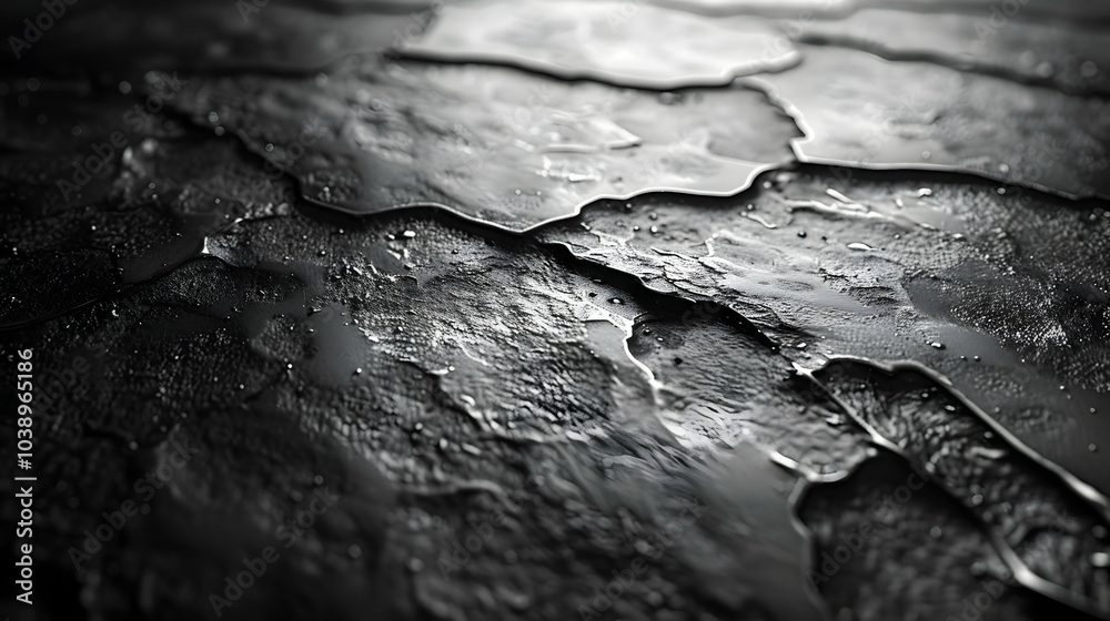 Abstract Background - Black Liquid Texture with Water Drops Abstract Background - Black Liquid Texture with Water Drops