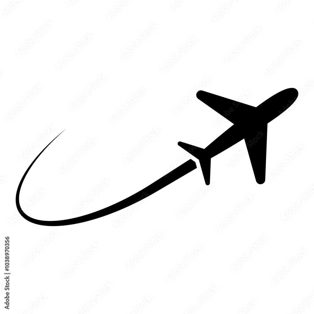 Airplane fly icon isolated on white background Airplane fly icon isolated on white background