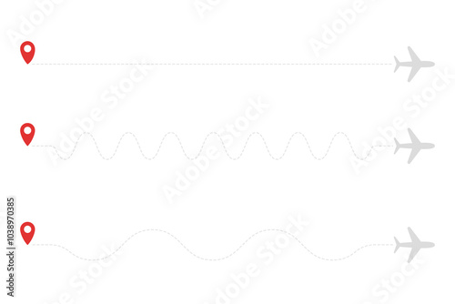  Airplane line path icon isolated on white background