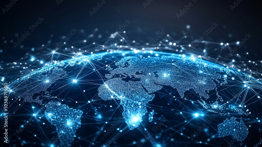 Digital Representation of Earth with Interconnected Nodes Digital Representation of Earth with Interconnected Nodes