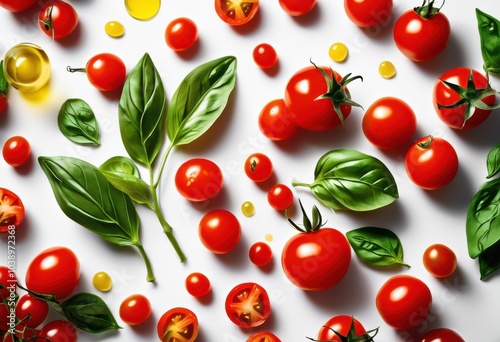 colorful ingredients arranged aesthetically clean minimalist surface stunning visual display, vegetable, fruit, pepper, carrot, tomato, onion, garlic