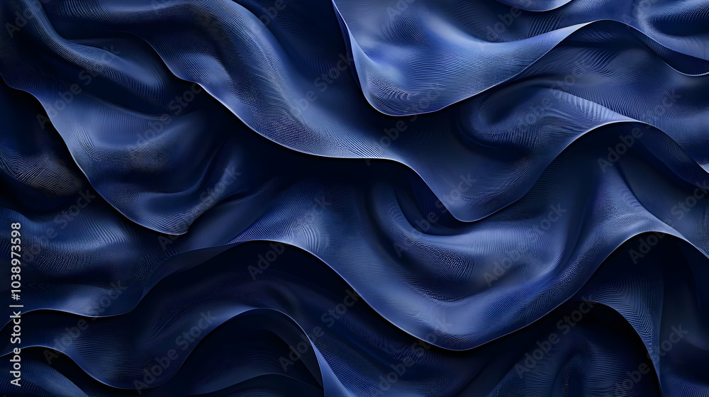 Fototapeta premium Abstract 3D Blue Wavy Background