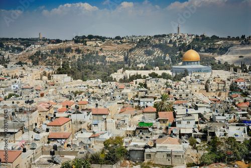 The Muslim Quarter is one of the four quarters of the ancient, walled Old City of Jerusalem. It is the largest and most populous and extends from the Lions' Gate to the Damascus Gate. Israel, 2016 photo