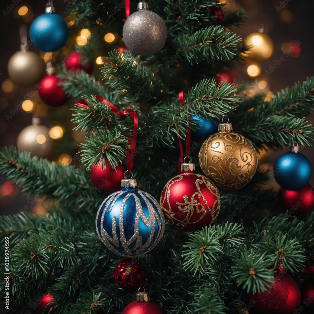New year’s spirit shines on the tree New year’s spirit shines on the tree